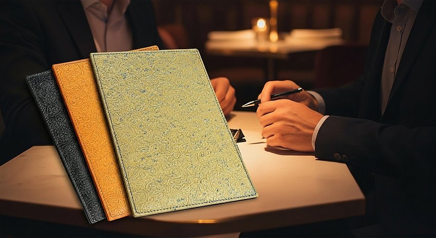 Sarı Desenli Deri Hesap Sümeni