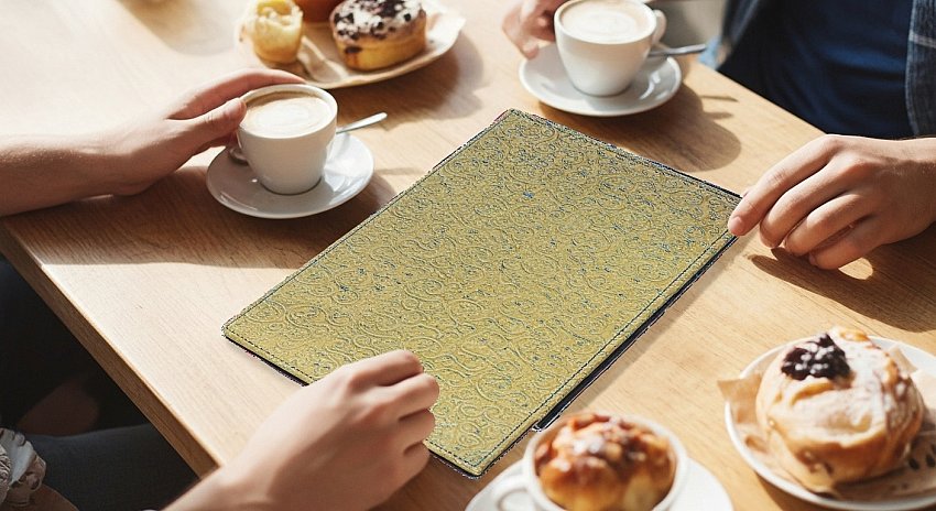 Sarı Desenli Deri Hesap Sümeni