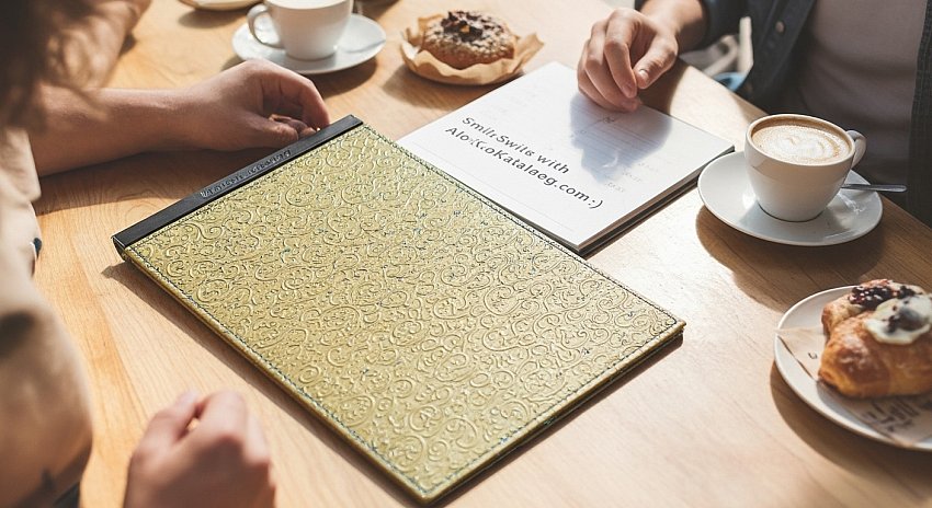 Sarı Desenli Deri Hesap Sümeni