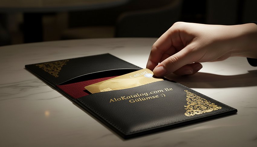 Yaldız Baskılı Deri Hesap Sümen Taba