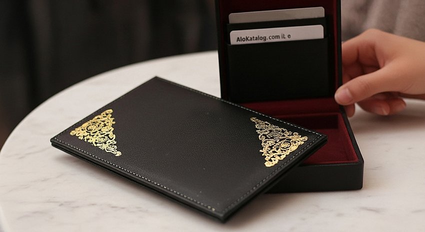 Yaldız Baskılı Deri Hesap Sümen Taba