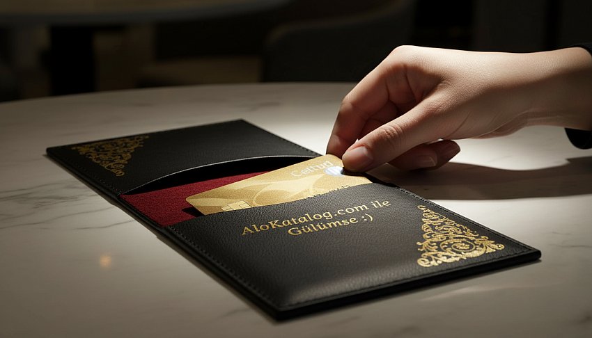 Yaldız Baskılı Deri Hesap Sümen Taba