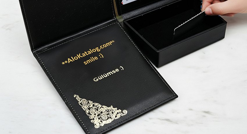 Yaldız Baskılı Deri Hesap Sümen Taba