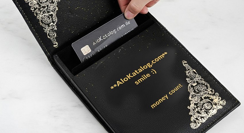 Yaldız Baskılı Deri Hesap Sümen Taba