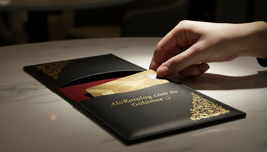 Yaldız Baskılı Deri Hesap Sümen Taba