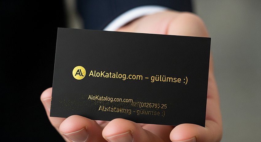 Siyah Mat Pvc Altın Varak Yaldızlı Kartvizit