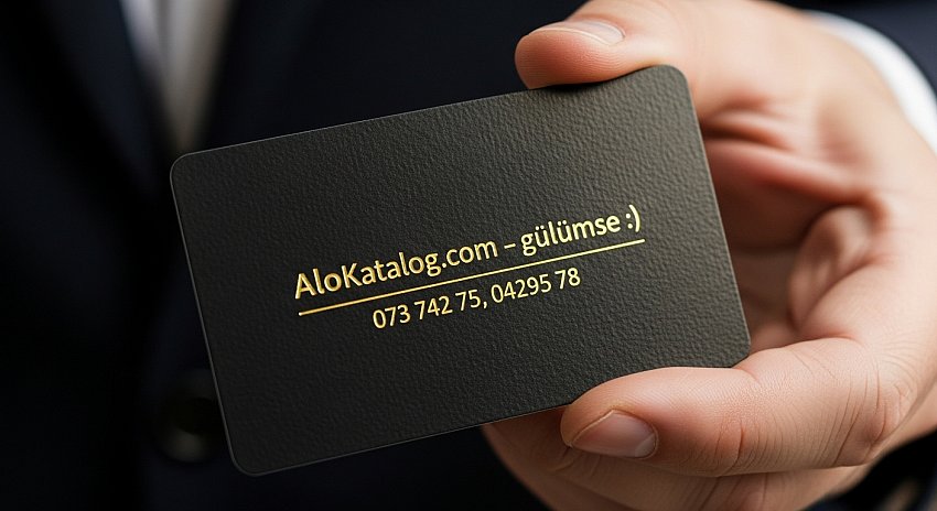 Siyah Mat Pvc Altın Varak Yaldızlı Kartvizit