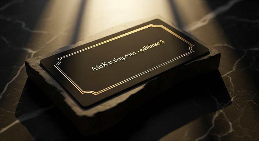 Siyah Mat Pvc Altın Varak Yaldızlı Kartvizit