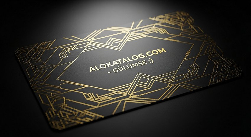 Siyah Mat Pvc Altın Varak Yaldızlı Kartvizit