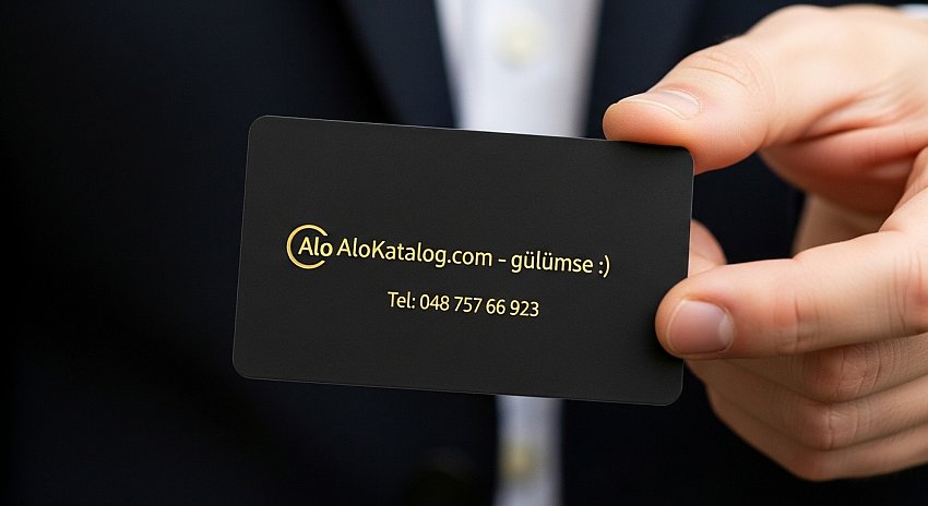 Siyah Mat Pvc Altın Varak Yaldızlı Kartvizit