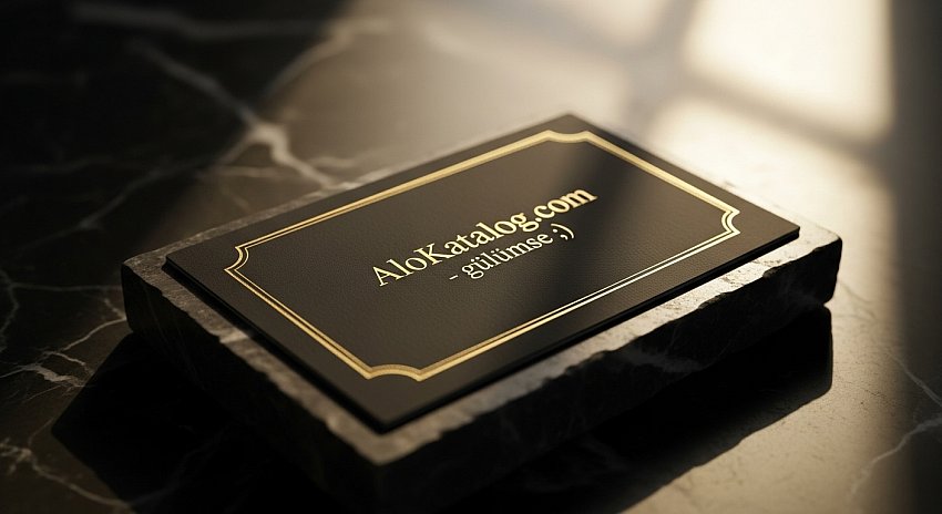 Siyah Mat Pvc Altın Varak Yaldızlı Kartvizit