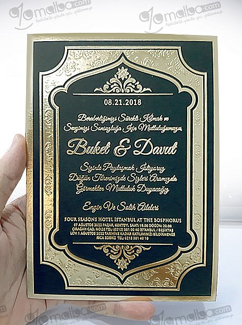 900 gr. Ekstra Black Altın Yaldız Davetiye