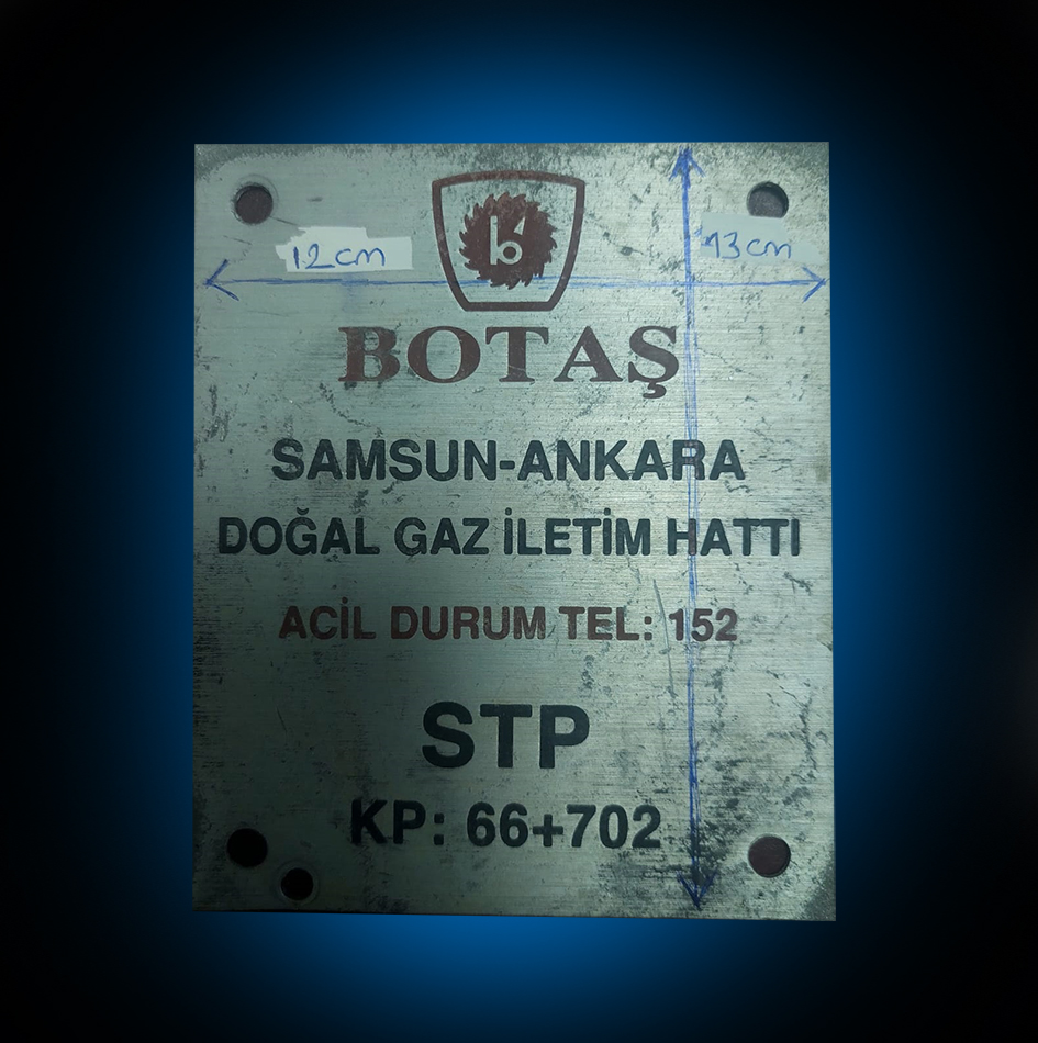 🚨 Doğalgaz Hattı Güvenlik Levha Baskı