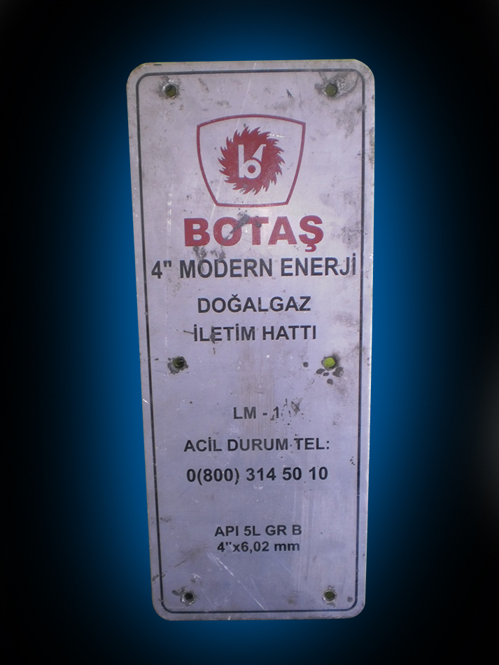 🚨 Doğalgaz Hattı Güvenlik Levha Baskı