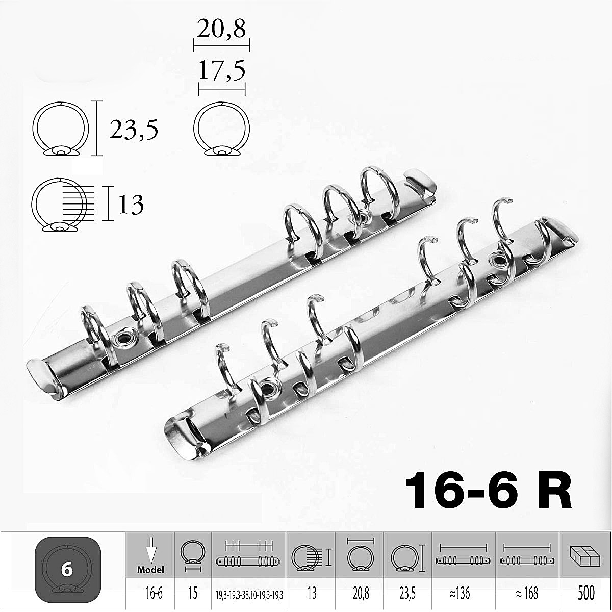 M-16 YUVARLAK 168 mm 6 Halka Klasör Mekanizması